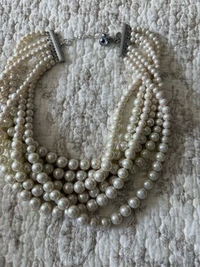 Lia Sophia Multi-Strand Pearl Necklace in Ivory and Cream
